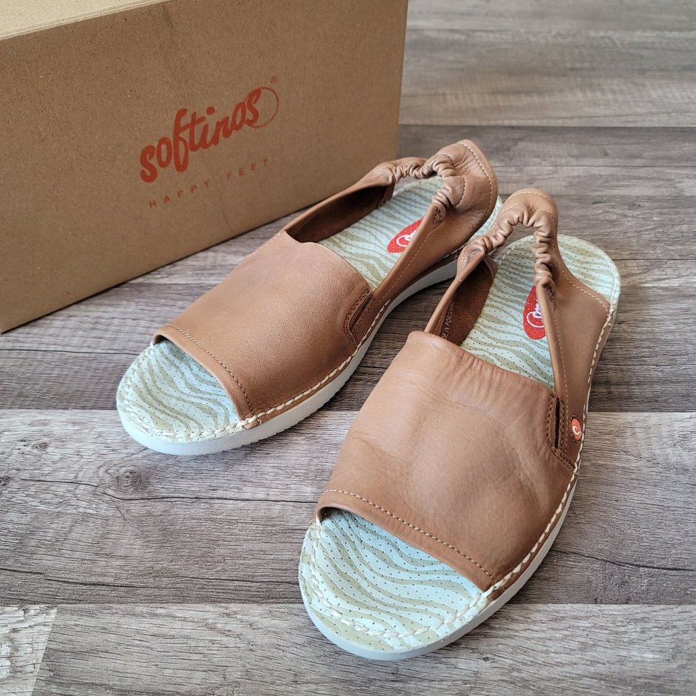 Softinos Tee Slingback Sandals Tan open toe sandls